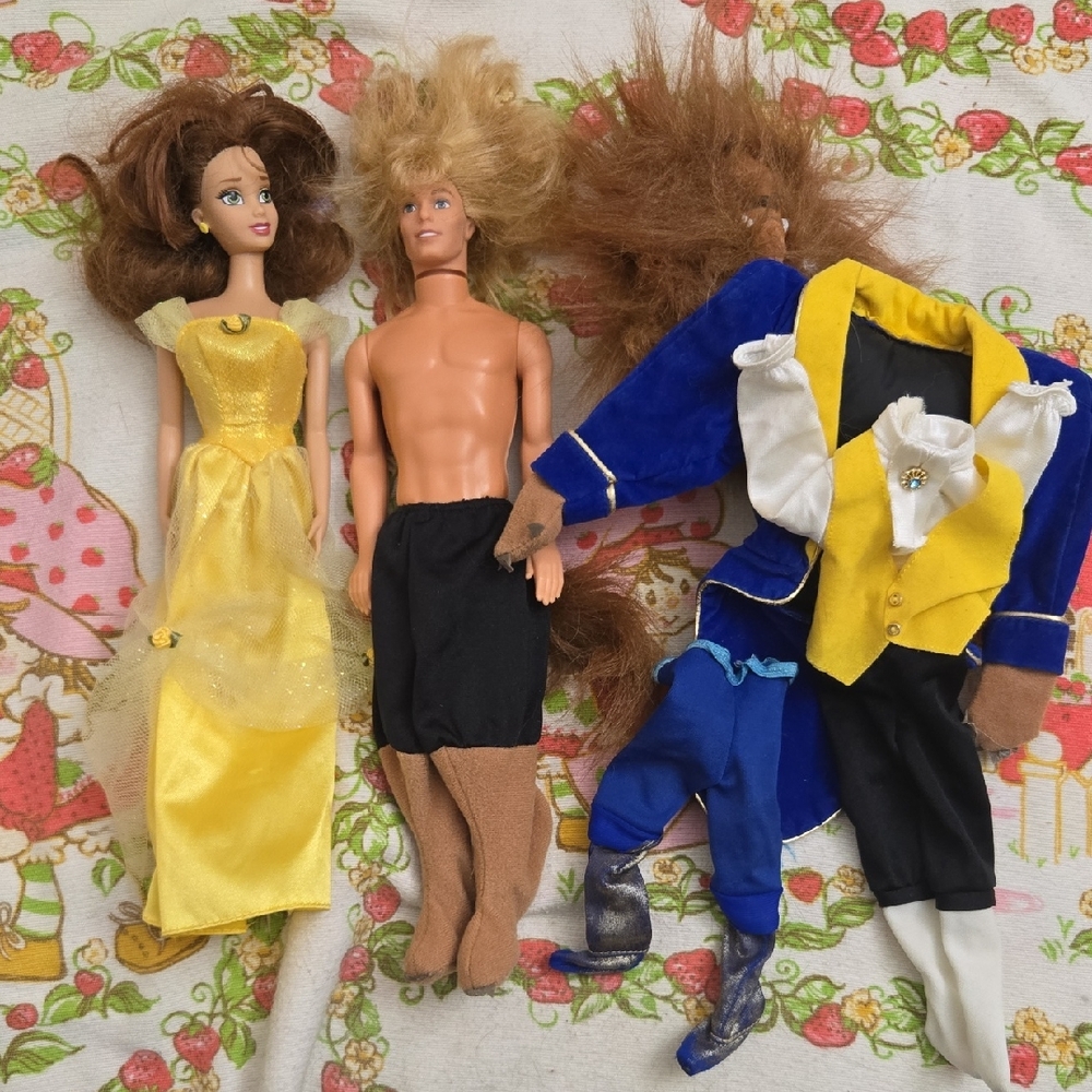 Vintage Disney Beauty And The Beast Barbie Dolls